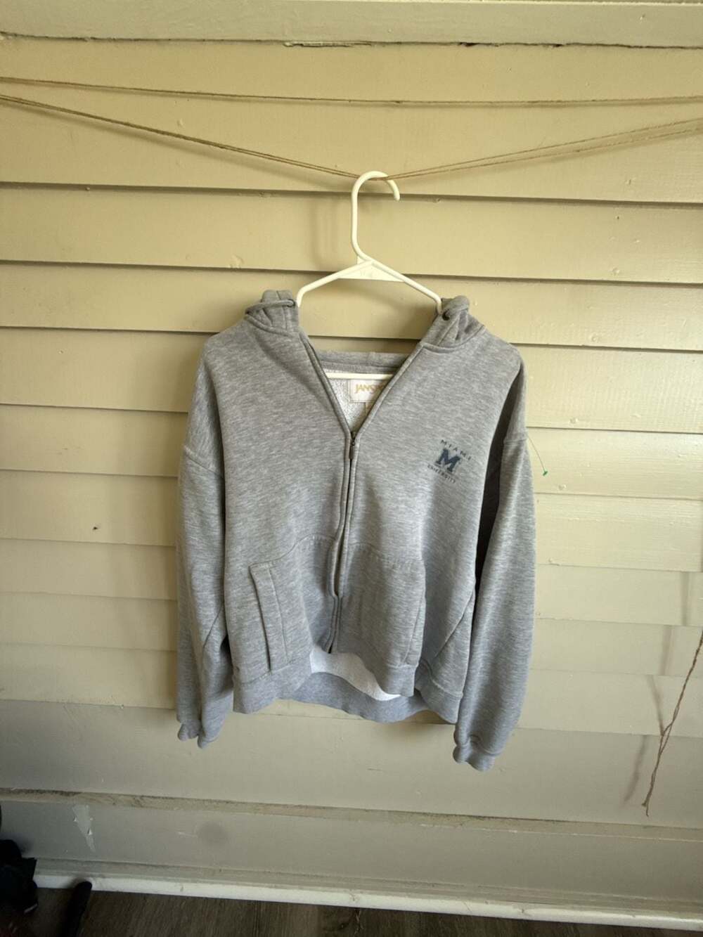 Jansport Miami University Full Zip Hoodie Size M Gray
